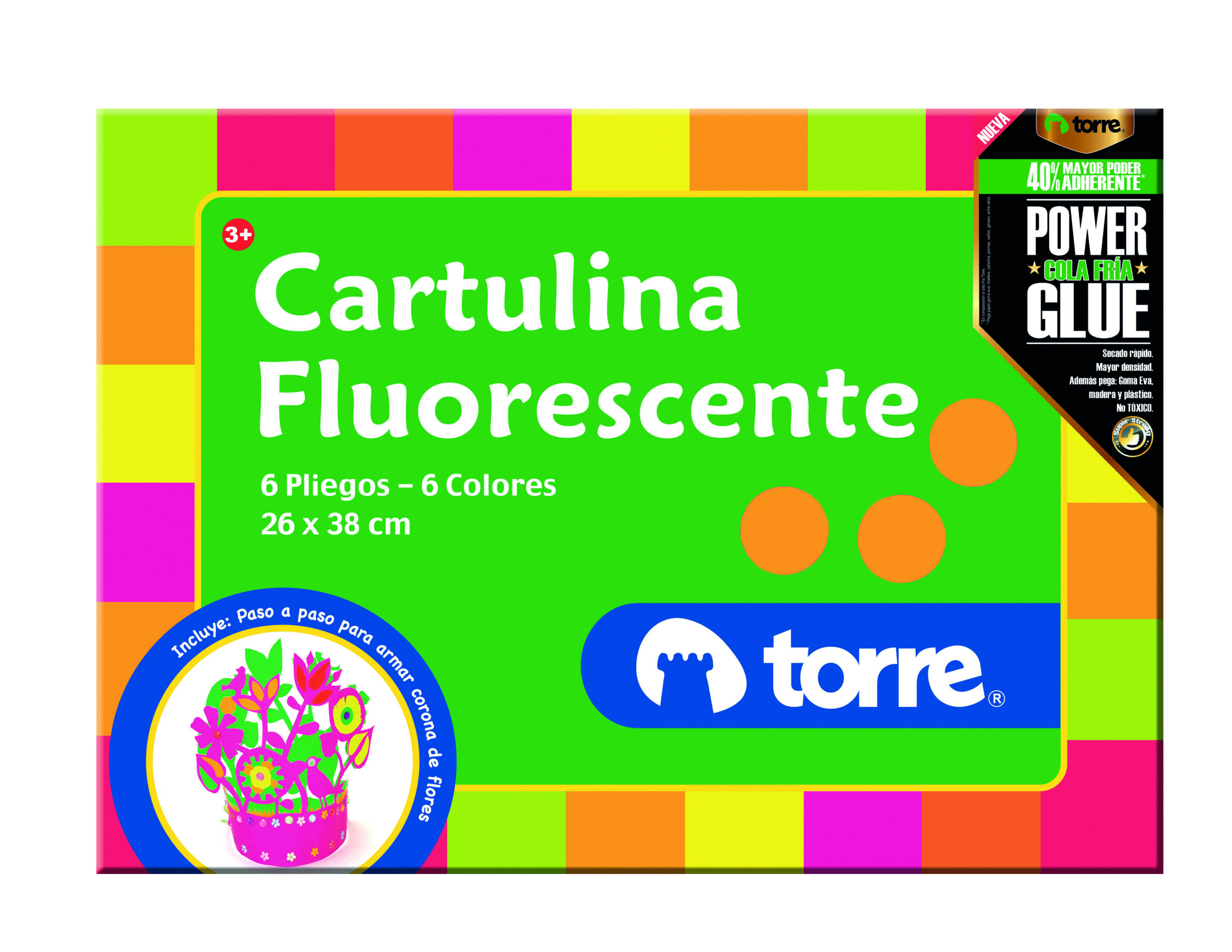 Carpeta cartulina fluorescente Torre 6 hjs.