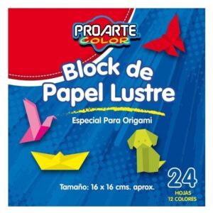 Papel lustre 16x16 Block 24 hjs. Proarte