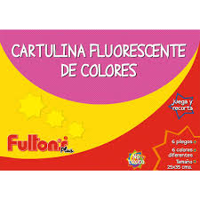 Carpeta cartulina fluorescente Fultons 6 hjs.