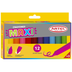 Lapices cera 12 colores Maxi Artel