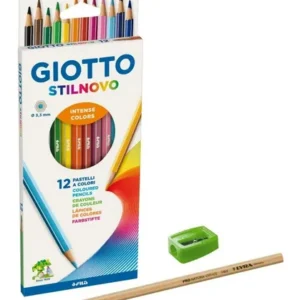 Lapices 12 colores c/sacapunta y grafito Giotto