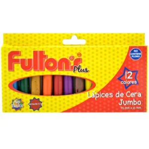 Lapices cera 12 colores Jumbo Fultons