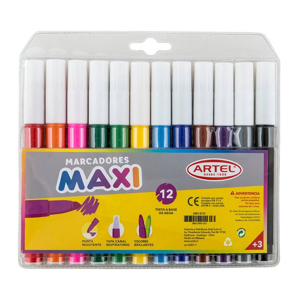 Lapices Scripto 12 colores Jumbo Maxi Artel