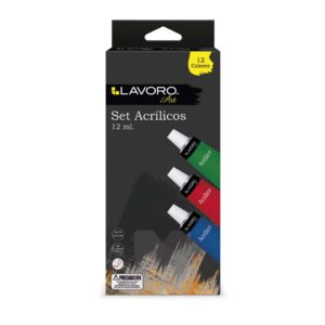 Pintura Acrilica 12 colores 12 ml. Lavoro